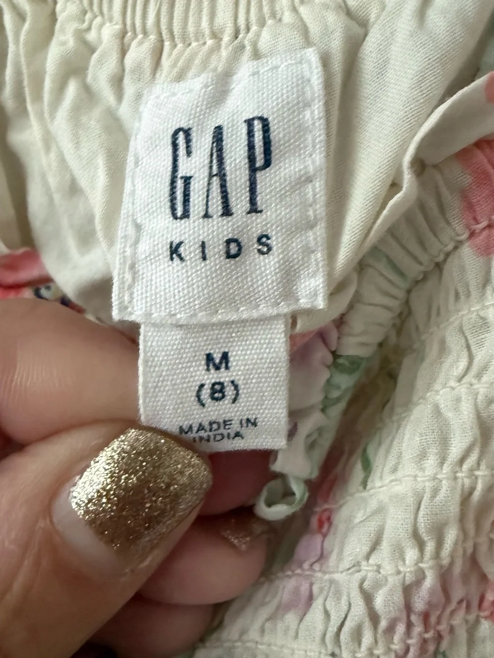 GAP Cream Sundress with Pink & Purple Floral Print